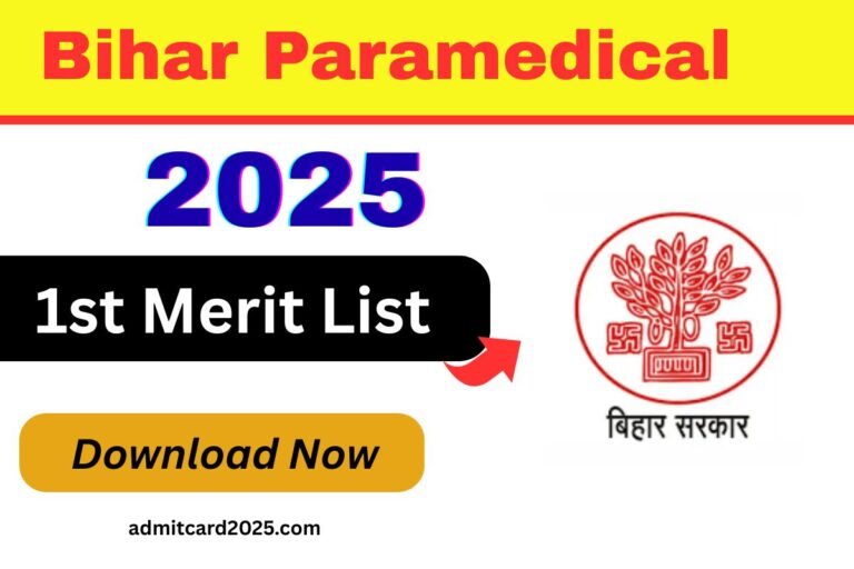 Bihar Paramedical 1st Merit List