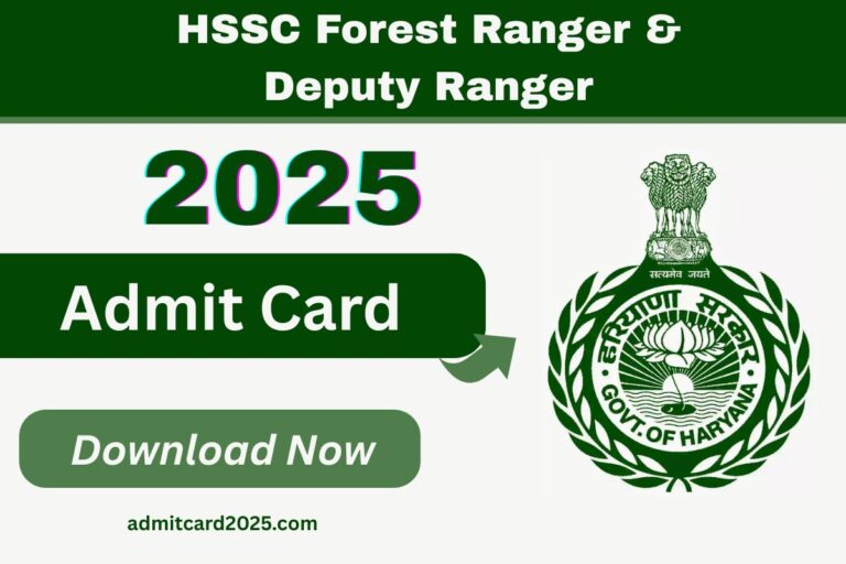 HSSC Forest Ranger & Deputy Ranger Admit Card 2025