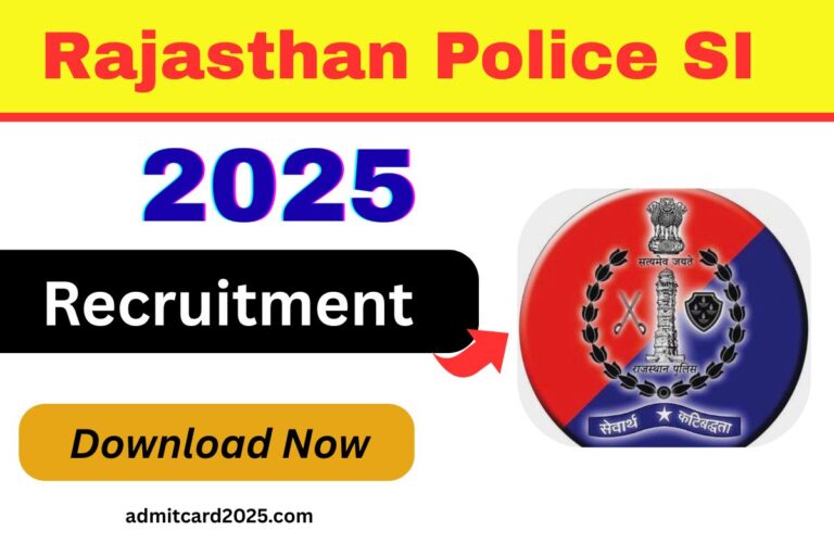 RPSC Police SI Recruitment 2025