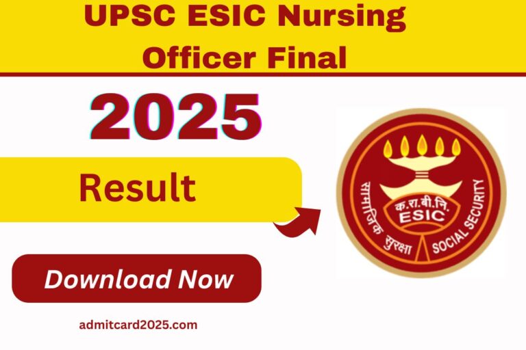 UPSC ESIC Nursing Officer Final